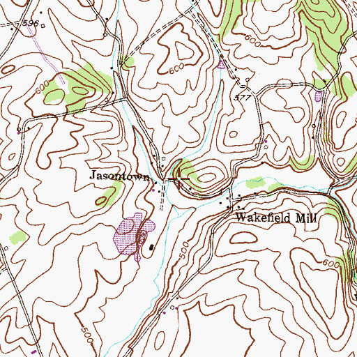 Topographic Map of Jasontown, MD