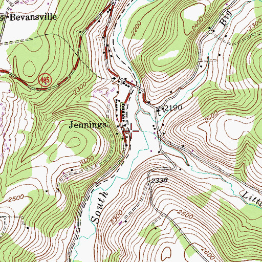 Topographic Map of Jennings, MD