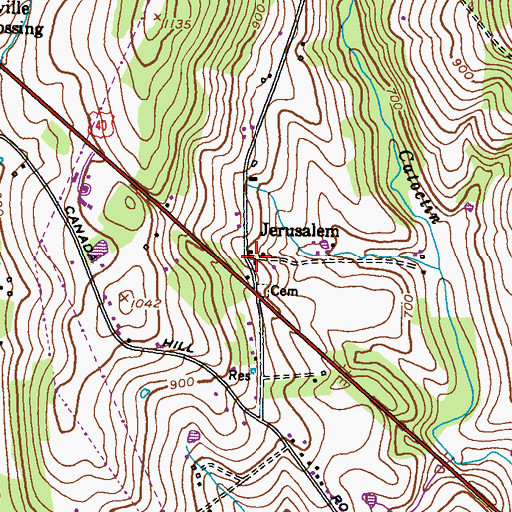 Topographic Map of Jerusalem, MD