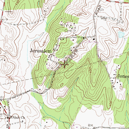 Topographic Map of Jerusalem, MD