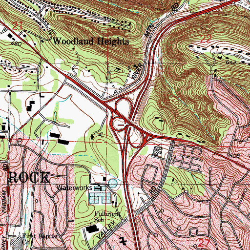 Topographic Map of Interchange 9, AR