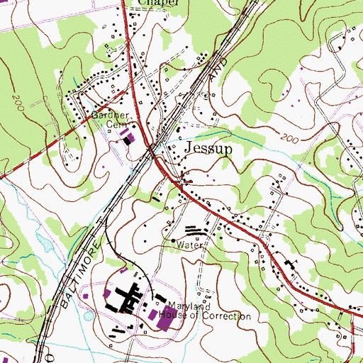 Topographic Map of Jessup, MD