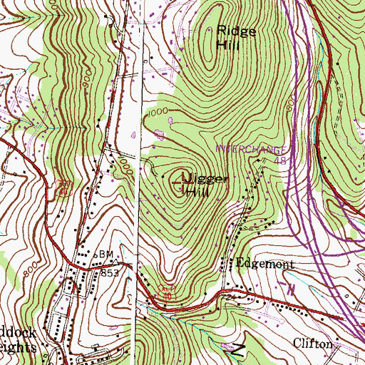Topographic Map of Jigger Hill, MD
