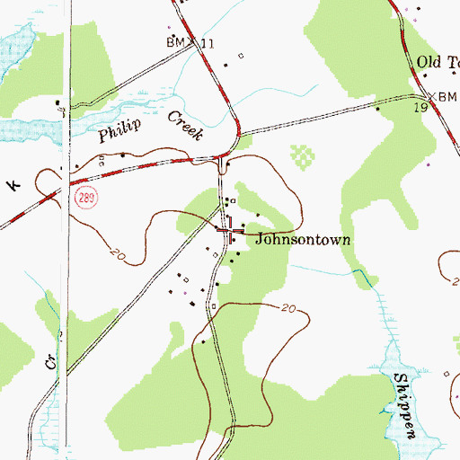 Topographic Map of Johnsontown, MD