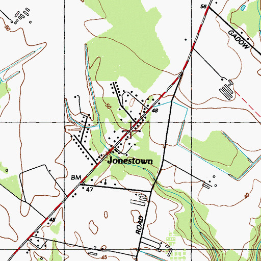 Topographic Map of Jonestown, MD