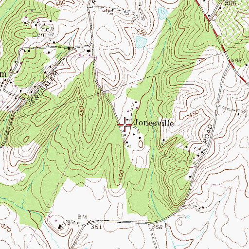 Topographic Map of Jonesville, MD