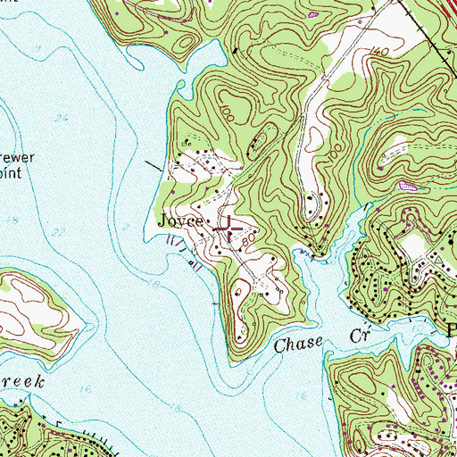 Topographic Map of Joyce, MD