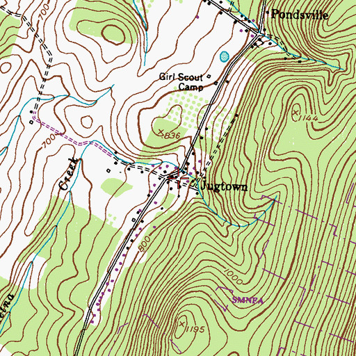Topographic Map of Jugtown, MD