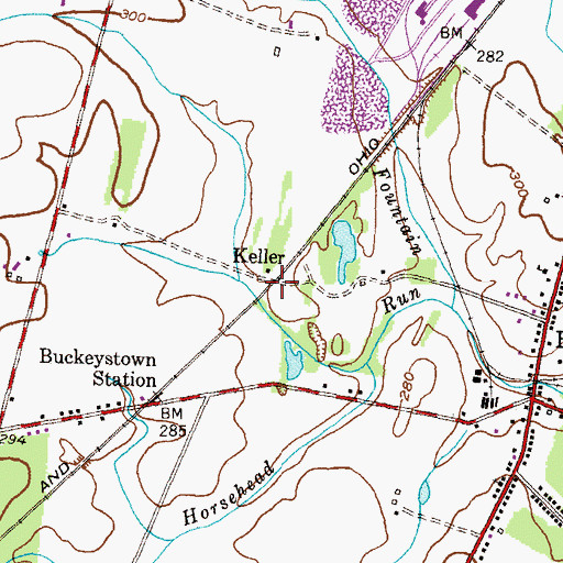 Topographic Map of Keller, MD