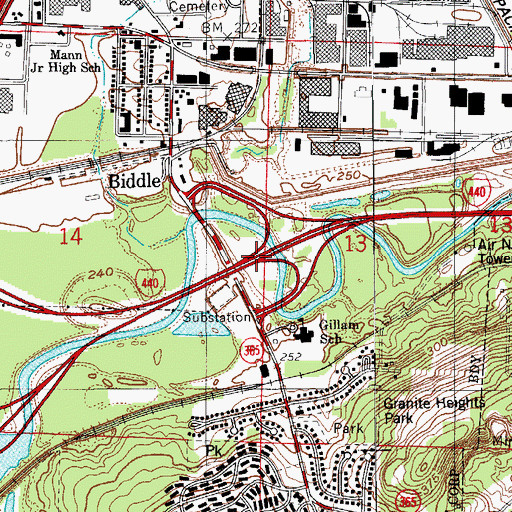Topographic Map of Interchange 1, AR
