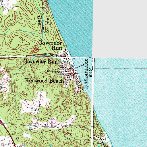 Topographic Map of Kenwood Beach, MD
