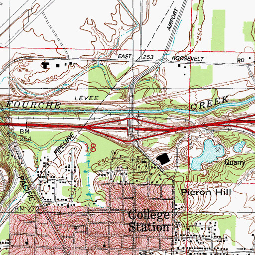 Topographic Map of Interchange 3, AR