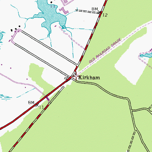Topographic Map of Kirkham, MD