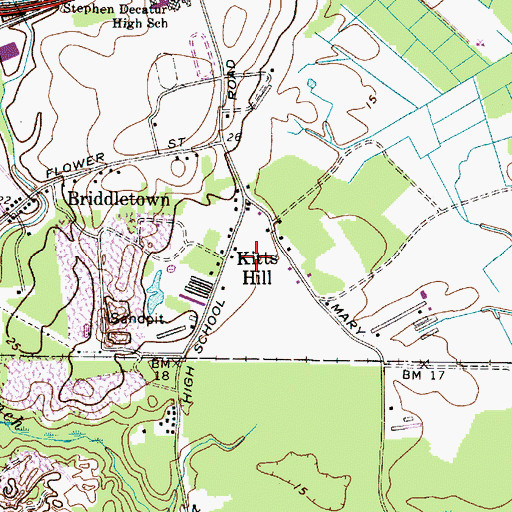 Topographic Map of Kitts Hill, MD
