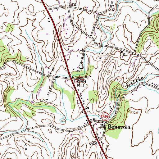 Topographic Map of Kline Mill, MD