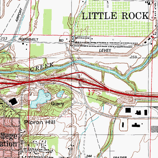 Topographic Map of Interchange 4, AR