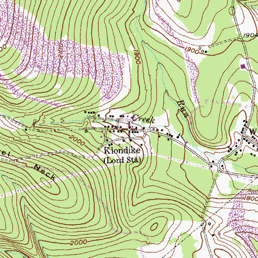 Topographic Map of Klondike, MD