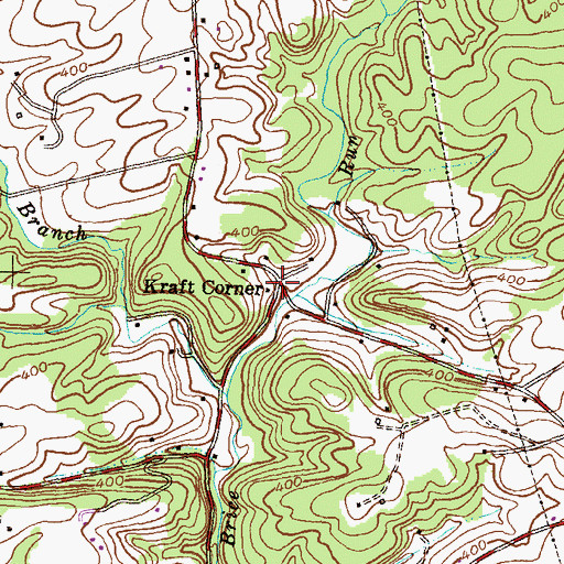 Topographic Map of Kraft Corner, MD