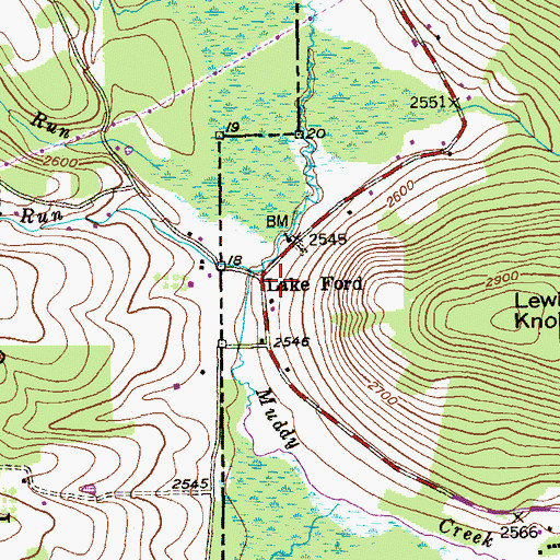 Topographic Map of Lake Ford, MD