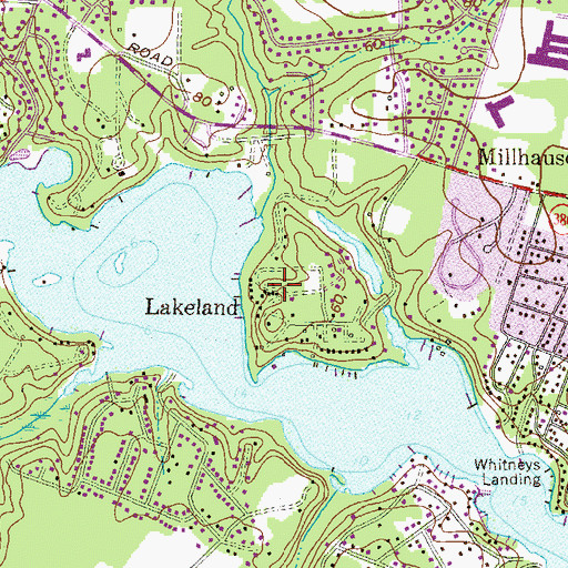 Topographic Map of Lakeland, MD