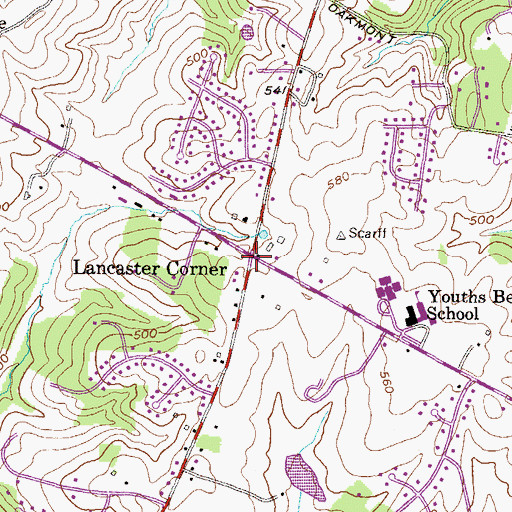 Topographic Map of Lancaster Corner, MD
