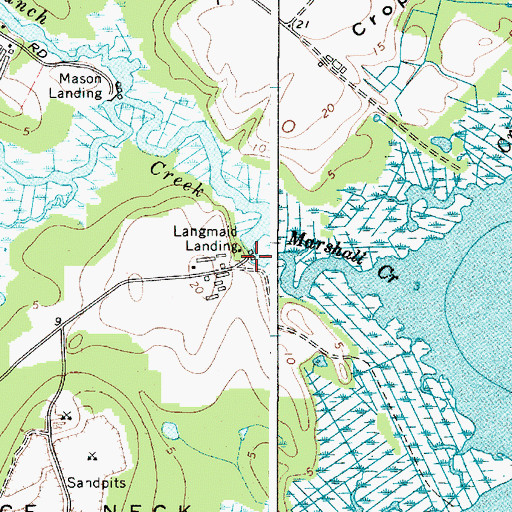 Topographic Map of Langmaid Landing, MD