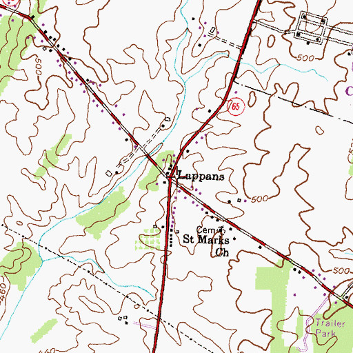 Topographic Map of Lappans, MD