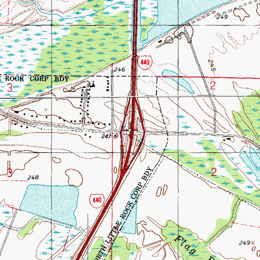Topographic Map of Interchange 8, AR