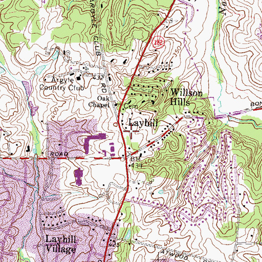 Topographic Map of Layhill, MD