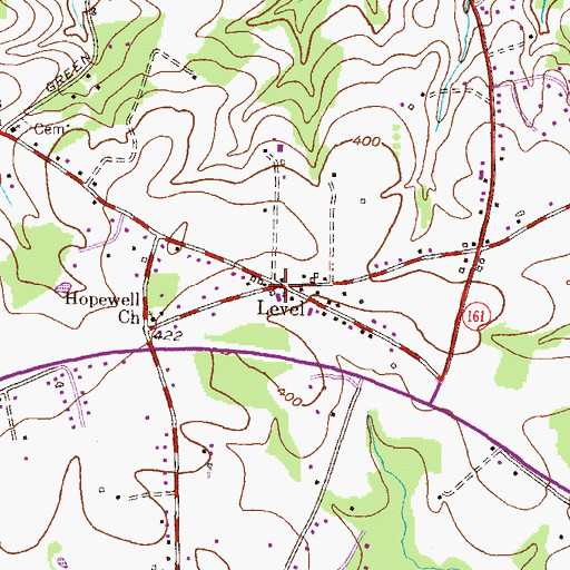 Topographic Map of Level, MD