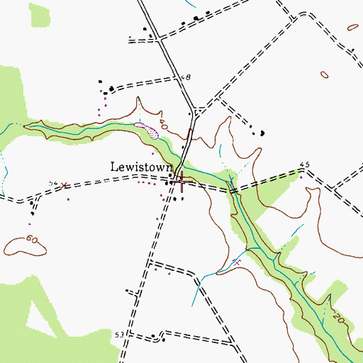 Topographic Map of Lewistown, MD