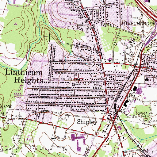 Topographic Map of Linthicum Heights, MD