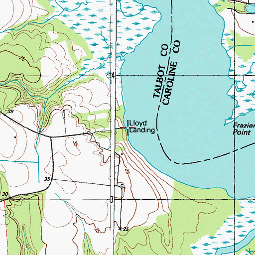 Topographic Map of Lloyd Landing, MD