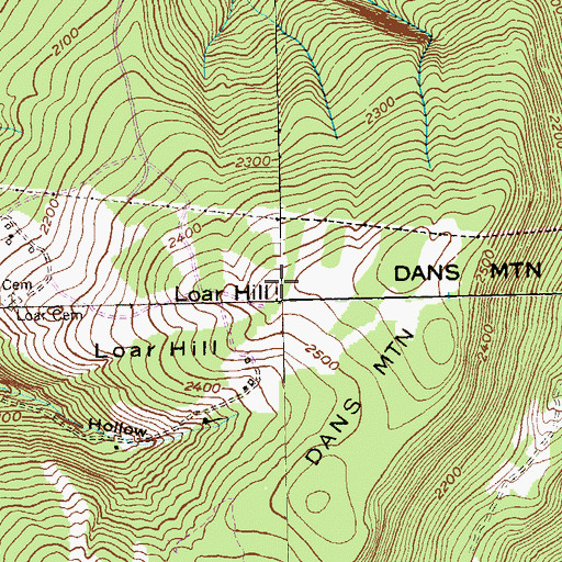 Topographic Map of Loar Hill, MD