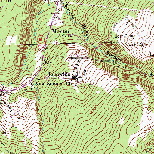 Topographic Map of Loarville, MD