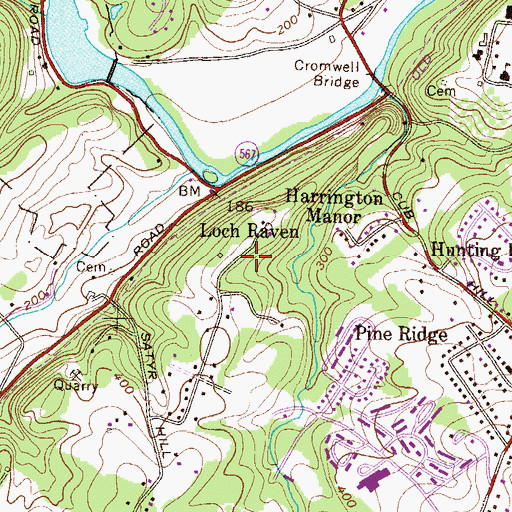 Topographic Map of Loch Raven, MD