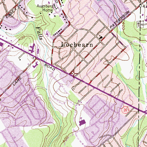 Topographic Map of Lochearn, MD