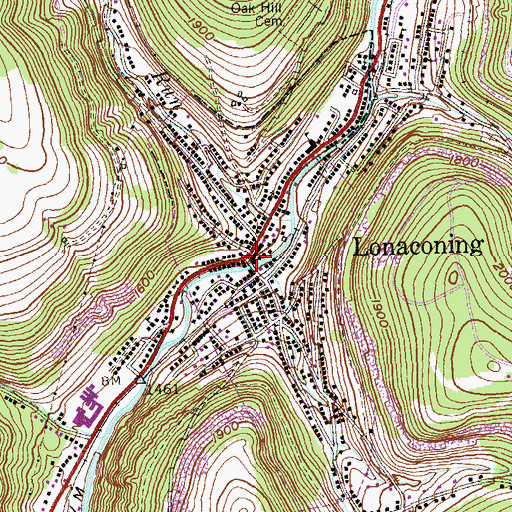 Topographic Map of Lonaconing, MD