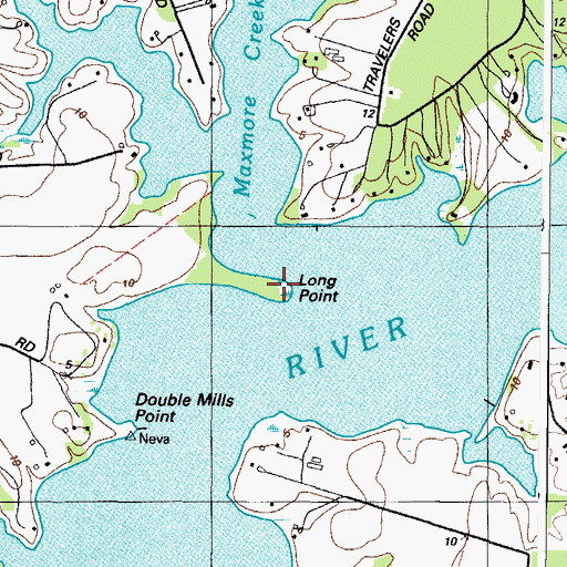 Topographic Map of Long Point, MD