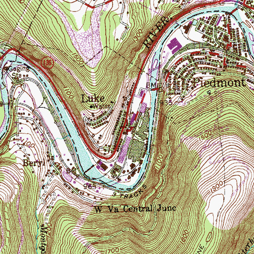 Topographic Map of Luke, MD