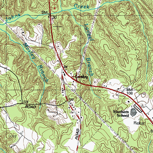 Topographic Map of Lusby, MD
