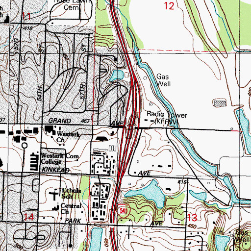 Topographic Map of Interchange 6, AR