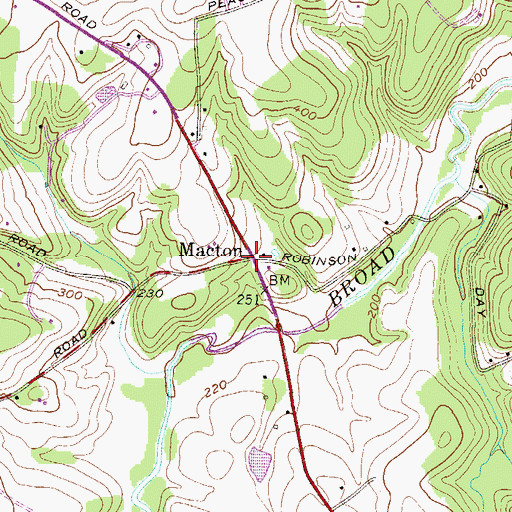 Topographic Map of Macton, MD