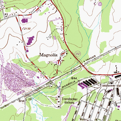 Topographic Map of Magnolia, MD