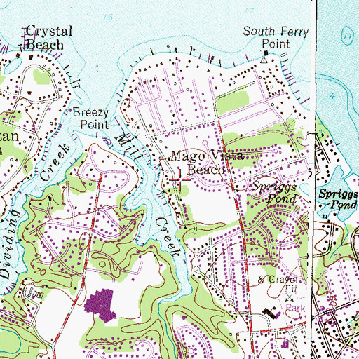 Topographic Map of Mago Vista Beach, MD
