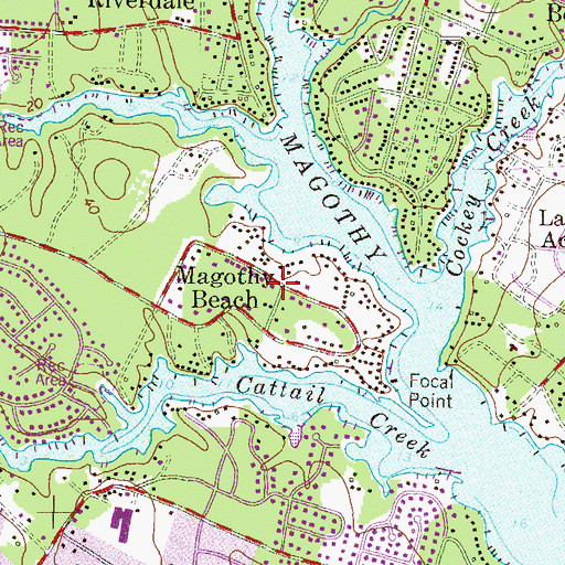 Topographic Map of Magothy Beach, MD