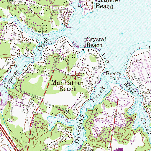 Topographic Map of Manhattan Beach, MD