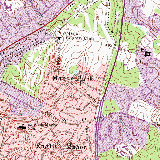 Topographic Map of Manor Park, MD