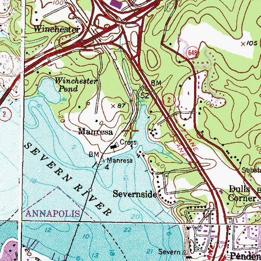 Topographic Map of Manresa, MD