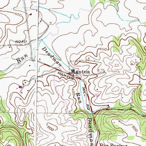 Topographic Map of Mantua, MD